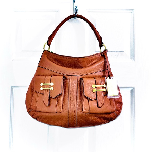 Ralph Lauren Bermondsey pebbled brown/tan leather satchel bag - Picture 4 of 10